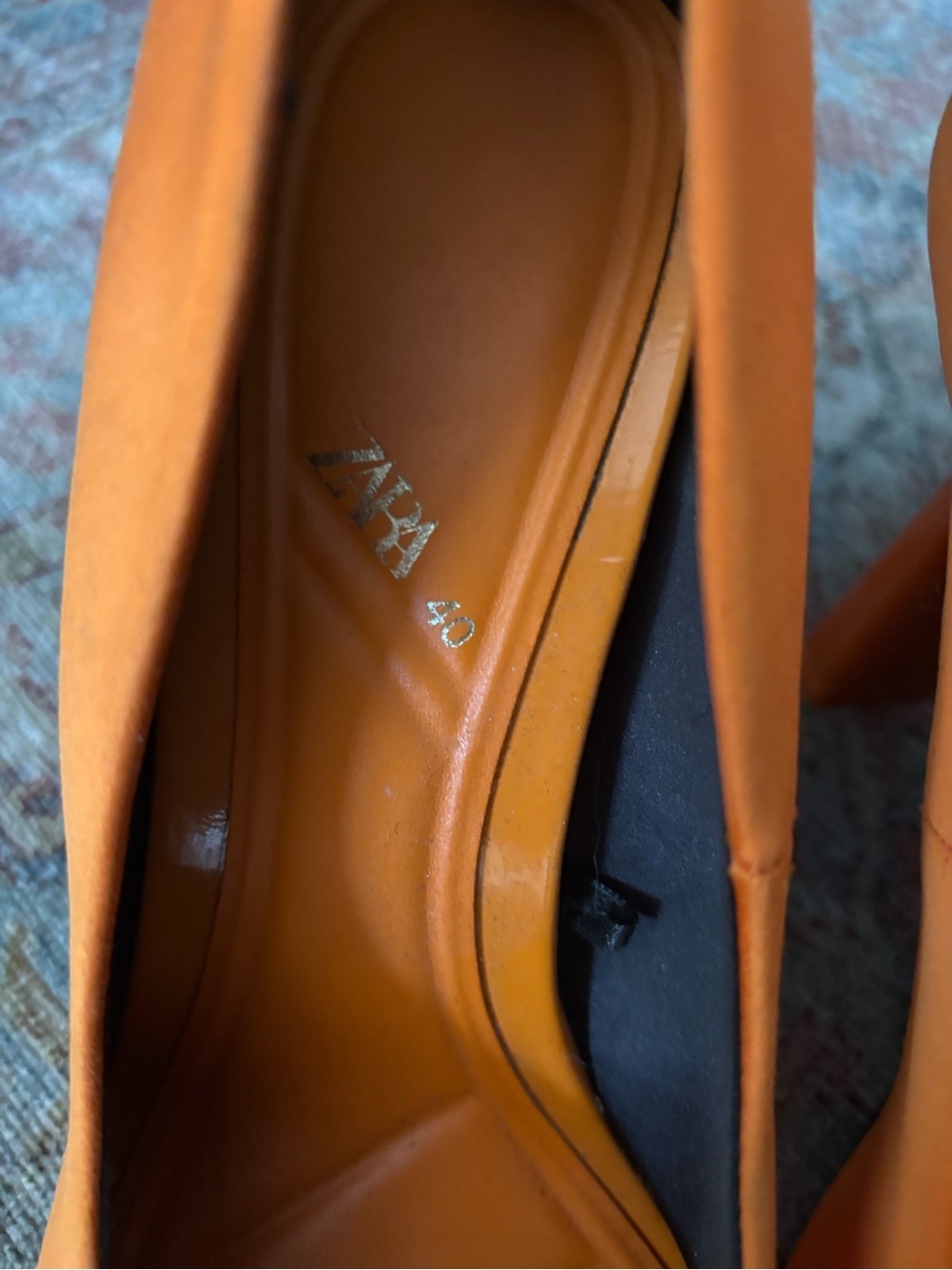 Zara Bright Orange Pointed Toe High Heels - Picture 3 of 8